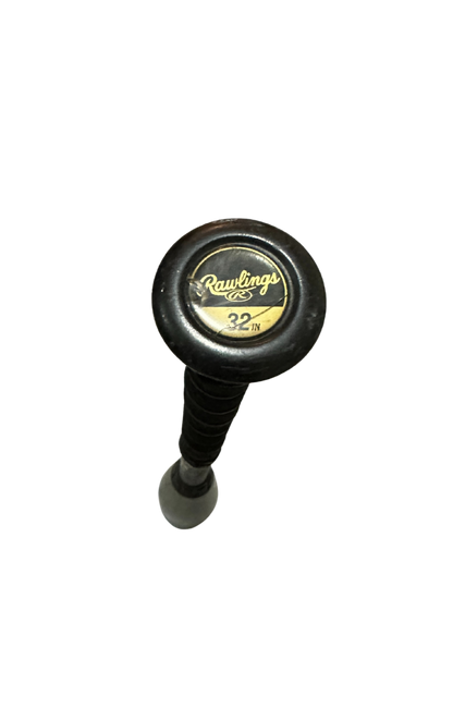Used 2023 Rawlings Icon BBCOR Bat - 32”/29oz RBB313 Black/Gold Knob View