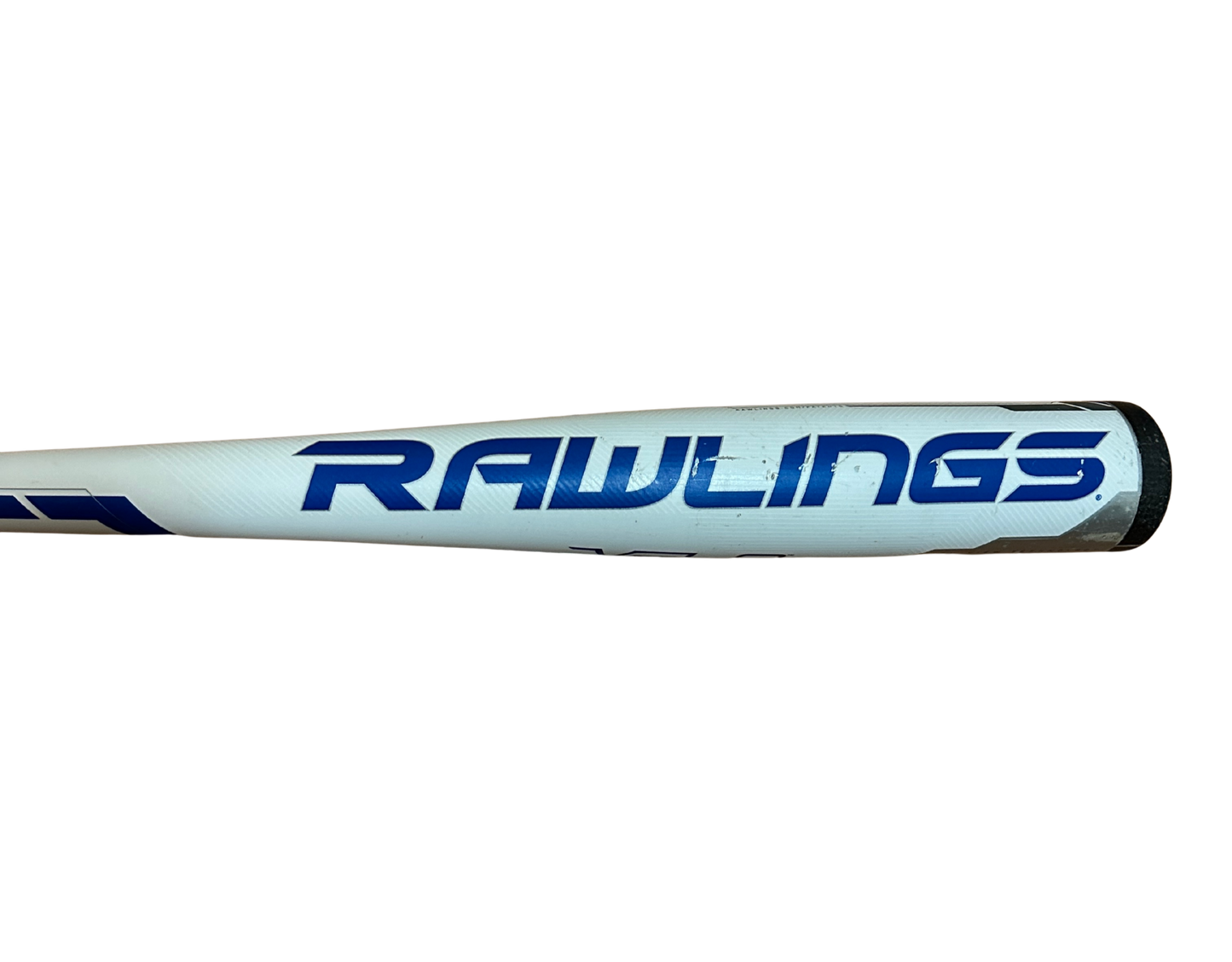 Used 2018 Rawlings Velo BBCOR Bat - 33”/30oz BB8V3 (Good Condition, White/Blue) Barrel View Front